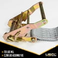 thumbnail image 3 of US Cargo Control E Track Ratchet Strap With F Track Hooks and Spring E-Fittings - 2 Inch X 16 Foot Gray E Track Strap - Easily Secure Cargo In An Interior Van Trailer, 3 of 5