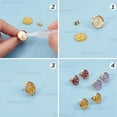 thumbnail image 6 of 1 Box 50Pcs Earring Bezels Trays 18K Gold Plated Blanks Round Cabochon Prong Post Settings Stud Earring Findings with 12mm Tray and 50Pcs Earring Backs for Earring Jewelry Making diy, 6 of 9