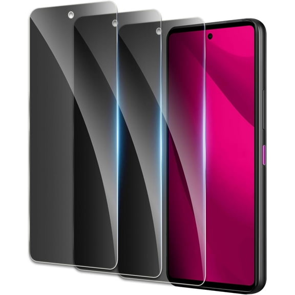 Privacy Screen Protector for T-Mobile Revvl 7 Pro 5G, Shatterproof Tempered Glass Accessories, Anti Spy Tempered Glass Film, Case Friendly Ultra Resistant 9H Hardness Anti-Glare HD Black -3 Pack
