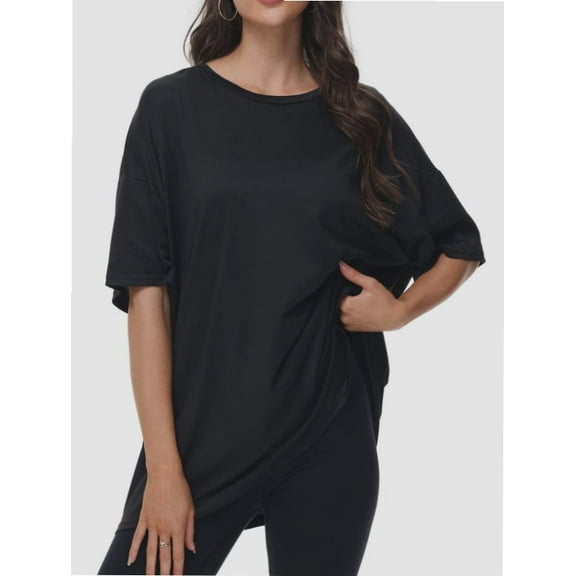 Oversized T Shirts for Women Short Sleeve Crewneck Summer Tops Loose Casual Mama Shirts Basic Tee