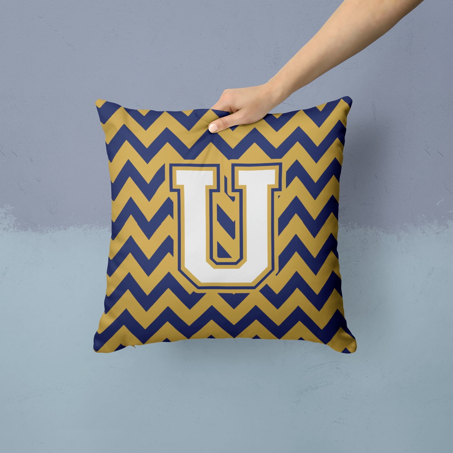 Letter Chevron Fabric Decorative Pillow