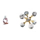 thumbnail image 1 of Estatua de resina de un pensador sentado. Figura decorativa abstracta de esfera de cristal para escritorio. Diseño único hecho a mano, ideal para, 1 of 8