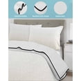 thumbnail image 4 of Cream Geometric King Size Down Alternative Comforter,Lightweight Comforter Quilt Bedding Set with Pillow Shams Modern White Stripe Abstract Distortion Art Bed Comforter Duvet Insert 96"x106", 4 of 7