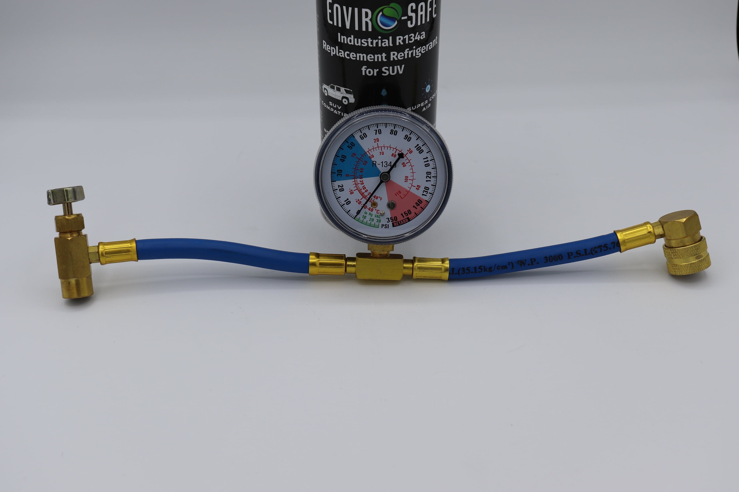Envirosafe Universal R134 SUV Replacement Refrigerant, Brass Charging Gauge Automotive Refrigerant, 6 Pack