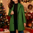 thumbnail image 5 of NAISIBABY Girls Woolen Coat, Lapel Mid Length Classic Buttons Fall Winter Warm Peacoat with Pockets Green 12T, 5 of 9