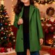 thumbnail image 5 of Cowsor Girls Trench Coat Winter Single Long Pea Coat Casual Overcoat with Pocket, 5 of 7