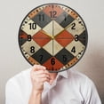 thumbnail image 6 of Yayeee Wall Clock Battery Operated 11.9" Silent Quartz Non-Ticking for Living Room Decor, Checkered Pattern, 6 of 8