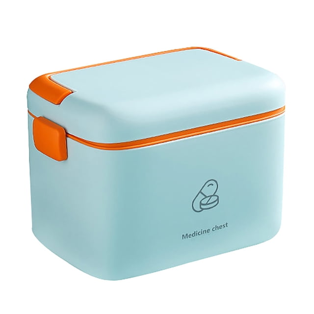 Piwvid Medicine Box with Lids Household Medicine Box Family Large-Capacity Multi-layer Medicine Box Full Set of Emergency Storage Medicine Small Medicine Box