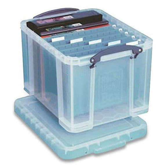 Stackable File Box Legal Files, Clear & Blue Accents