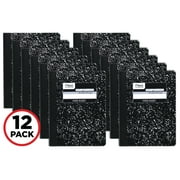 Mead Composition Book, Wide Ruled, 100 Sheets, Black Marble, 12 Pack (72936)