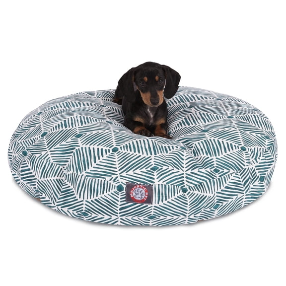 Majestic Pet Charlie Round Dog Bed Cotton Twill Removable Cover Emerald Small 30 x 30 x 4