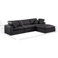 thumbnail image 2 of Meridian Furniture Comfy Black Faux Leather Modular Sectional, 2 of 15