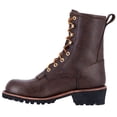 thumbnail image 4 of McRae 8 Inch Waterproof Steel Toe Logger Mens  Work Safety Shoes Casual   - Brown, 4 of 7
