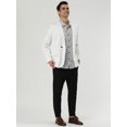 thumbnail image 3 of Chaqueta Solapa Con Muesca Abertura De La Espalda Uno-BotÃ³n Ajustado Casual Ligero Abrigos Deportivos BlÃ¡zer Para Hombres Blanco 48 Unique Bargains Blazer, 3 of 7