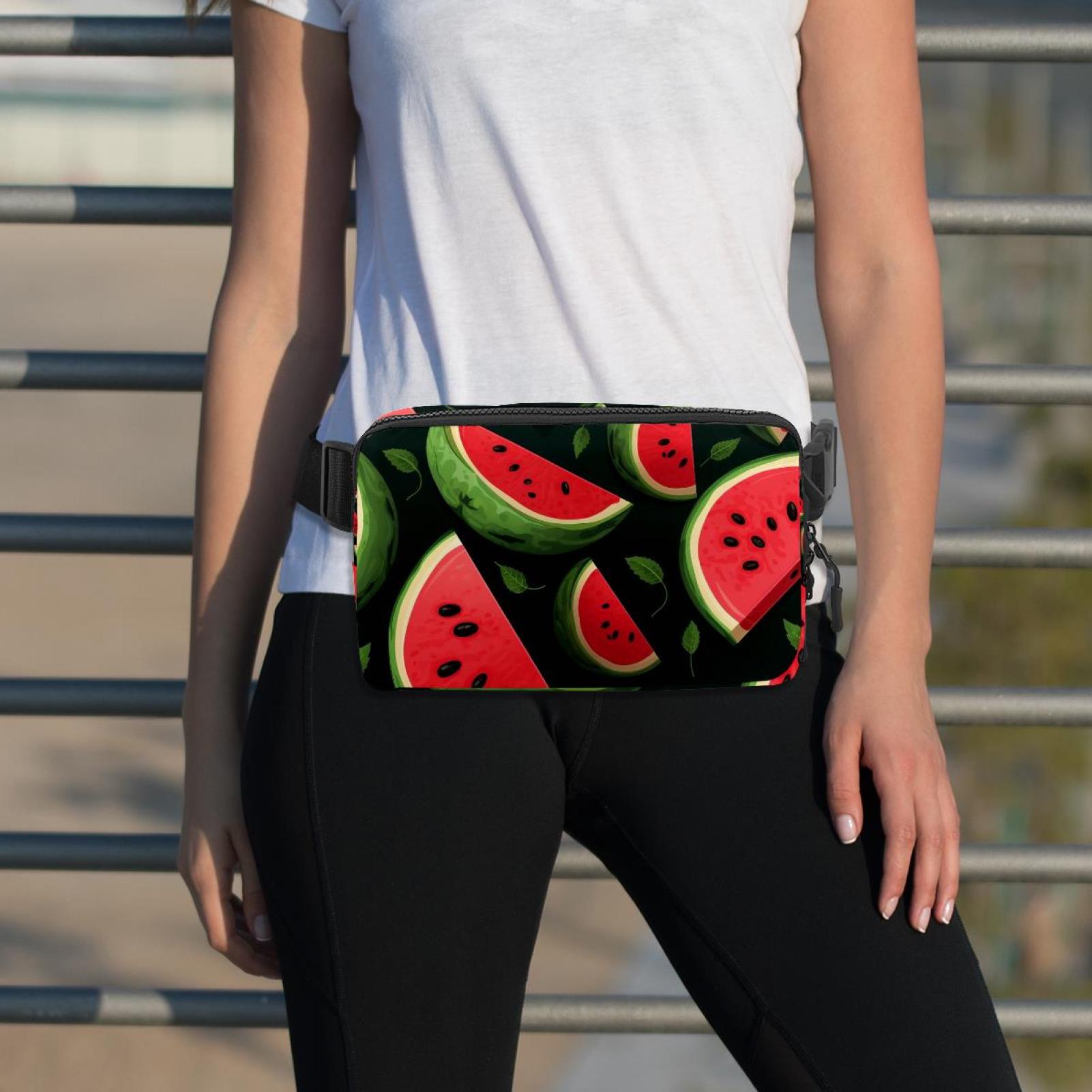 Watermelon Adjustable Lightweight Waist Bag Crossbody Fanny Pack with Extension Strap for Men and Women