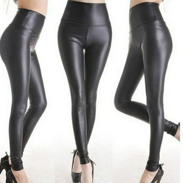 Faux Leather Leggings Pants for Women High Waisted Pleather Pants Stretch  Sexy Trendy High Waisted Tights for Women 