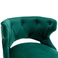 thumbnail image 5 of Counter Height Bar Stools Set of 2, Modern Velvet Upholstered Bar Stools with Button Tufted Back and Nailhead Trims, Elegant Dining Chairs with Golden Metal Base and and Footrest for Kitchen, Green, 5 of 7