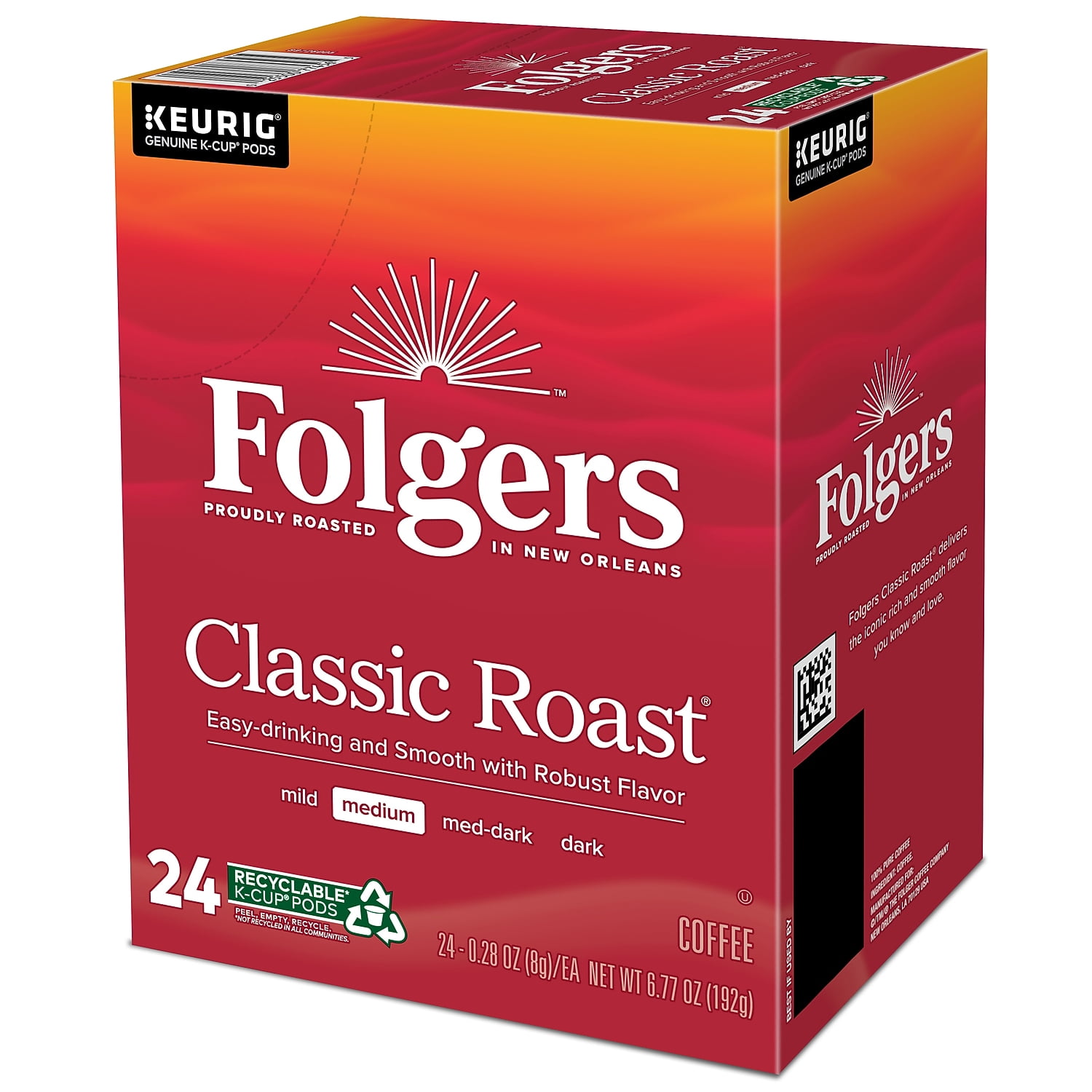 Folgers Classic Roast K-Cup for Keurig Brewers, 96 Count