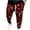 Wine, variant on IROINNID Men's Pants Relaxed Cigarette Christmas Trousers Print Elastic Waist Pants