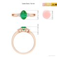thumbnail image 4 of ANGARA Natural Solitaire Emerald Split Shank Engagement Ring with Trio Diamonds in 14K Rose Gold for Women (Size-7x5mm) | May Birthstone, Anniversary, Jewelry Gift for Women | Natural Emerald Ring, 4 of 9