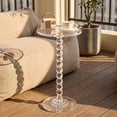 thumbnail image 2 of sexaoalx Acrylic Round Side Table, Clear End Table for Small Space, Modern Bedside Table with Column Base for Living Room Bedroom Balcony, Easy 5-Min Assembly, 2 of 10