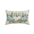 thumbnail image 2 of (2 pack) Sm:)e Fall Thanksgiving Pillow Cover 12x20 Inch - Rustic Farmhouse Style Throw Pillowcase, Blue Pumpkins and Maple Leaves, 2 of 8