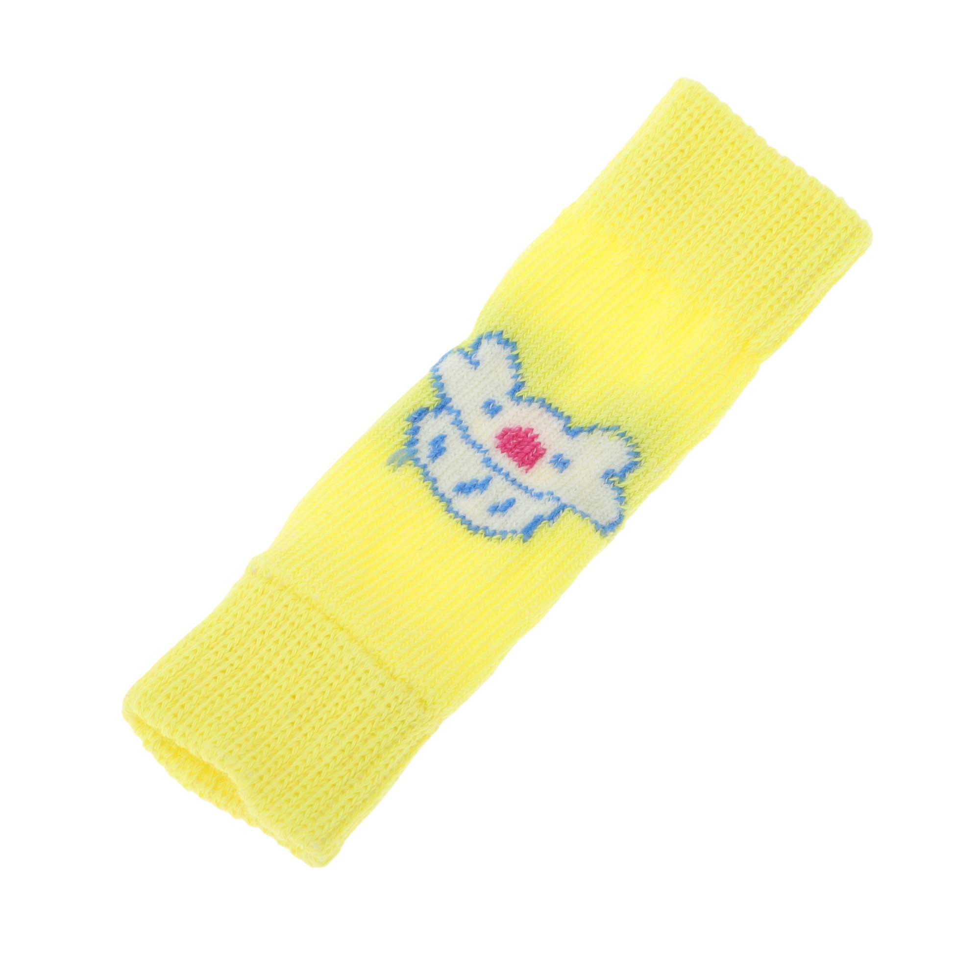 Unique Bargains Pack of 4 Dog Leg Soft Knitted Dog Socks Joint Protection Yellow Cat M