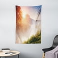 thumbnail image 1 of Lake House Decor Wall Hanging Tapestry, Beaming Sunlight through Foggy Mountainside with Grass and Trees Sunshine Sunrise Leaves, Bedroom Living Room Dorm Accessories, 40 X 60 Inches, by Ambesonne, 1 of 1