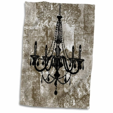 

3dRose Gold Grunge Black Chic Chandelier - Towel 15 by 22-inch