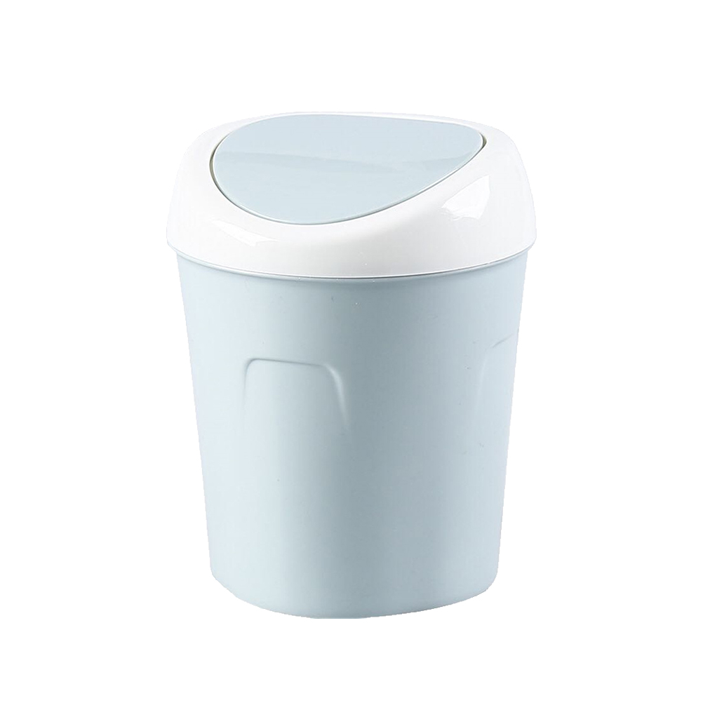 1PC Desktop Trash Can with Lid Mini Home Living Room Desk with Fliptop