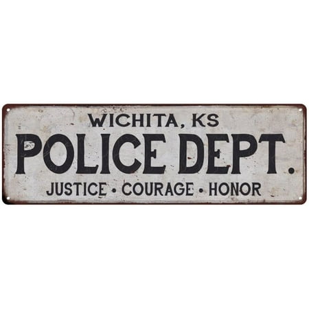 Wichita Ks Police Dept Home Decor Metal Sign Gift 8x24 108240012039