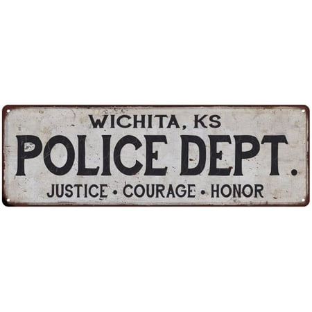 Wichita Ks Police Dept Home Decor Metal Sign Gift 8x24