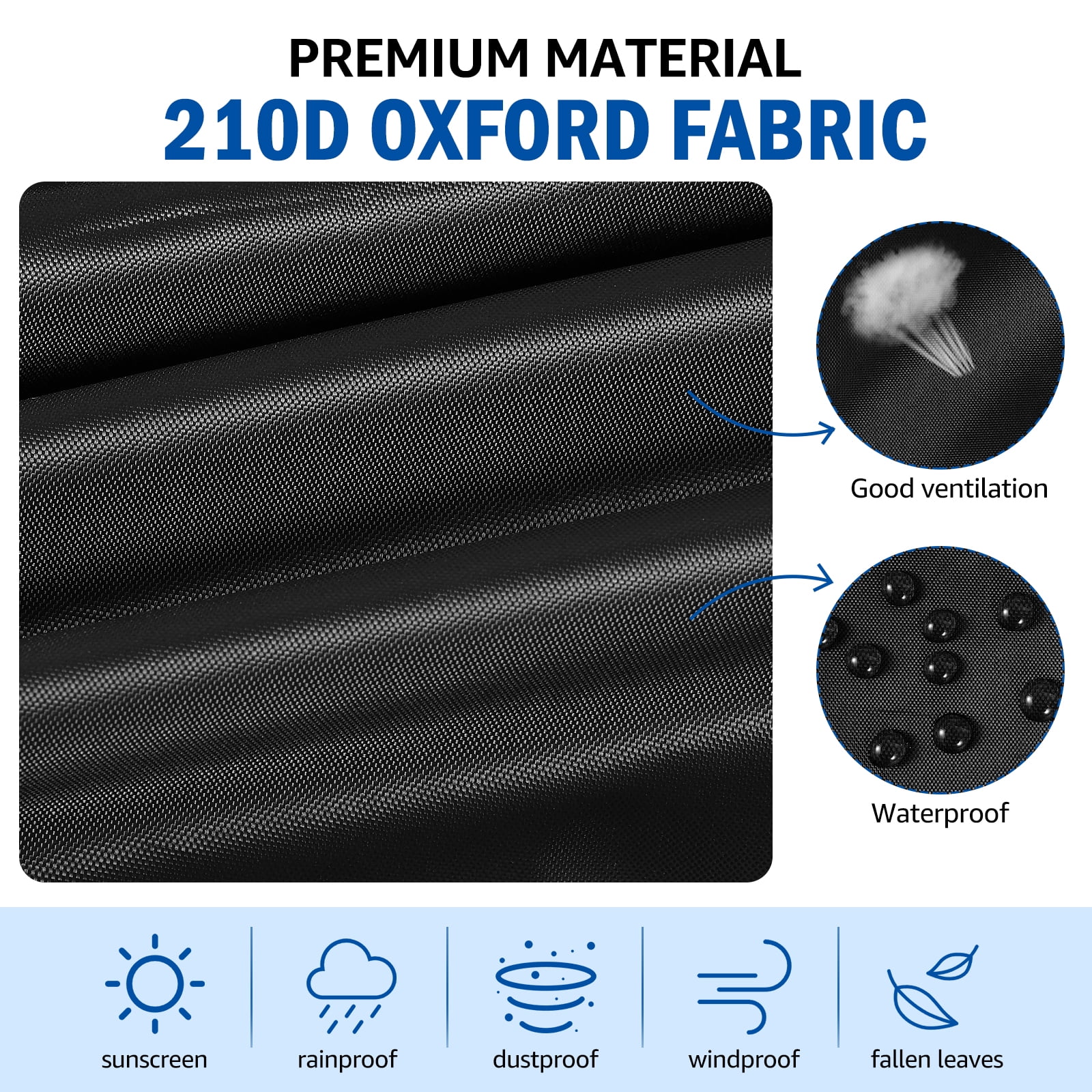 Cover for Folding Table Tennis Table Waterproof Windproof Heavy Duty Tear Resistant 210D Oxford Fabric 165 x 70 x 185cm, Black