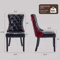 thumbnail image 2 of EHANCIS Modern Tufted PU Leather & Velvet Upholstered Dining Chairs, Set of 2, Kitchen Side Chairs with Nailhead Trim & Solid Wood Legs, WineRed/Black, 2 of 10