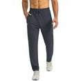 thumbnail image 3 of Puztloy Men's Sweatpants Joggers with Zipper Pockets Tapered Joggers Athletic Lounge Pants Traning Track Pants for Workout, Jogging, Running,Soccer Grey, 3 of 11