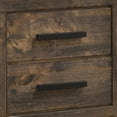 thumbnail image 2 of Wooden Nightstand with 2 Drawers and Grain Details, Brown, 2 of 9