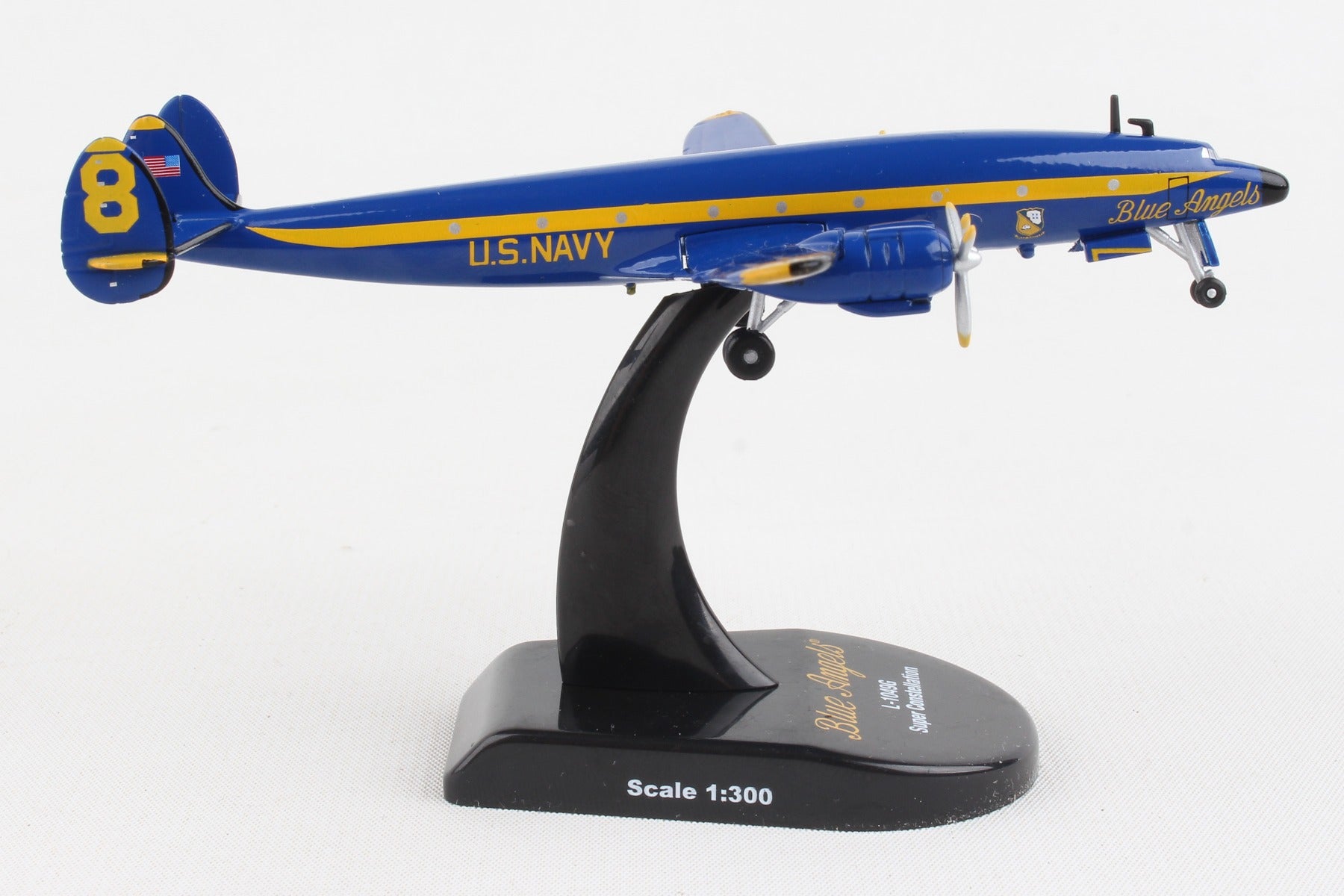 Lockheed L-1049G Super Constellation Commercial Aircraft "Blue Angels" US Navy 1/300 Diecast Model Airplane by Postage Stamp