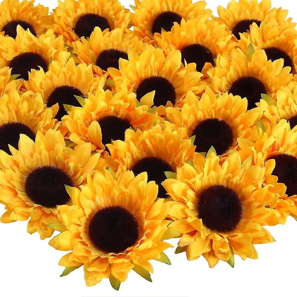 Cabeza de girasol YONGSHENG 20 piezas Flores artificiales de seda falsa