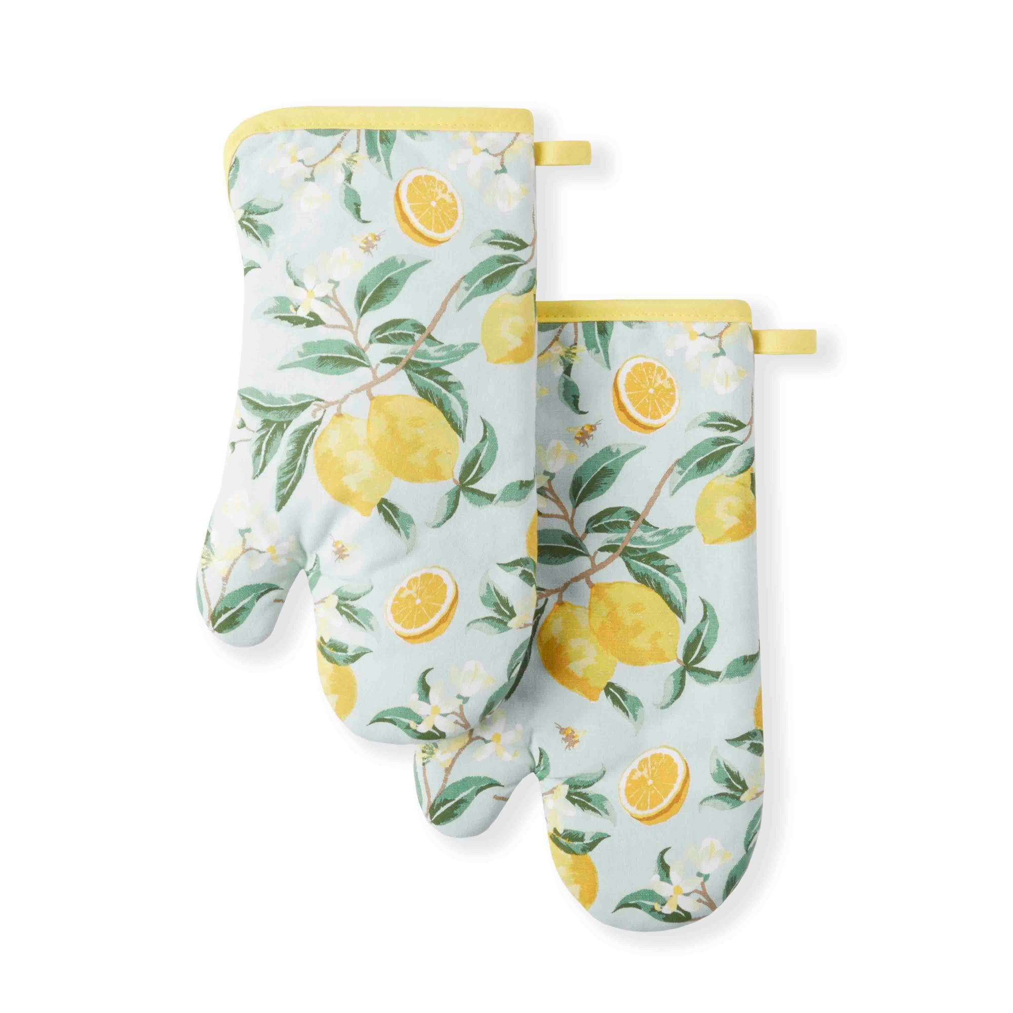 Martha Stewart Lemon Whimsy Oven Mitt Set, 2 Piece