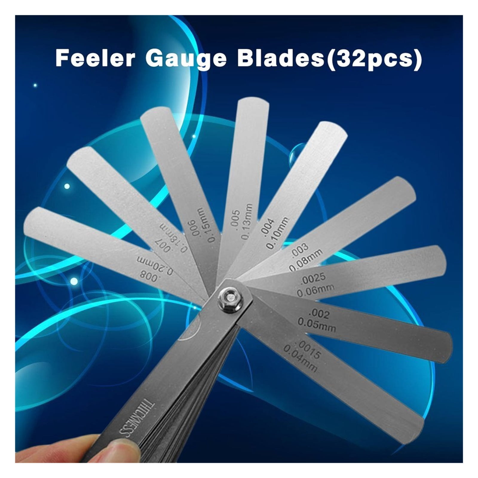 32 Blades Universal Thickness Gage Set Tappet Valve Stainless Steel Feeler Gauges Gap Measuring Tool ,Easy to Use