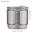 thumbnail image 3 of Tasse d'Eau de Camping 600ml avec Poignée Pliante et Couvercle pour Camping en Plein Air Randonnée, 3 of 8