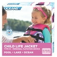 thumbnail image 3 of Oceans7 Child Open Side Life Vest, Durable, Easy Fit, 30-50 lbs, Pink/Purple, 3 of 7
