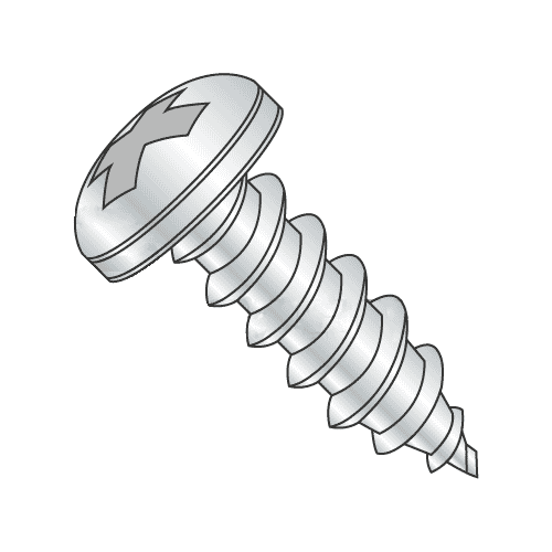 #14 x 1" Type A Self-Tapping Screws / Phillips / Pan Head / Stainless Steel 316 (Quantity: 500 pcs)