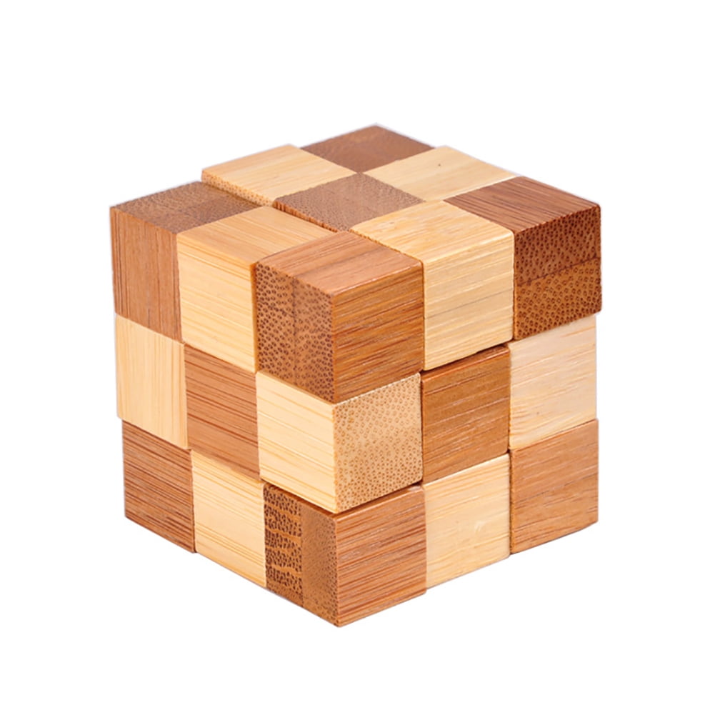 Wooden Puzzle Toy Kongming Lock Burr Puzzle Chain Lock Brain Teaser Puzzle 