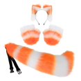 thumbnail image 3 of Orejas de animales Aro para el pelo Guantes para cosplay Cola Disfraz para Halloween Carnaval Naranja Blanco Yuyangstore Disfraz de juego de cosplay, 3 of 8
