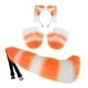 thumbnail image 3 of Diadema con orejas de animales Yinane Cosplay conjunto de Cola Larga con orejas Naranja Blanco, 3 of 8