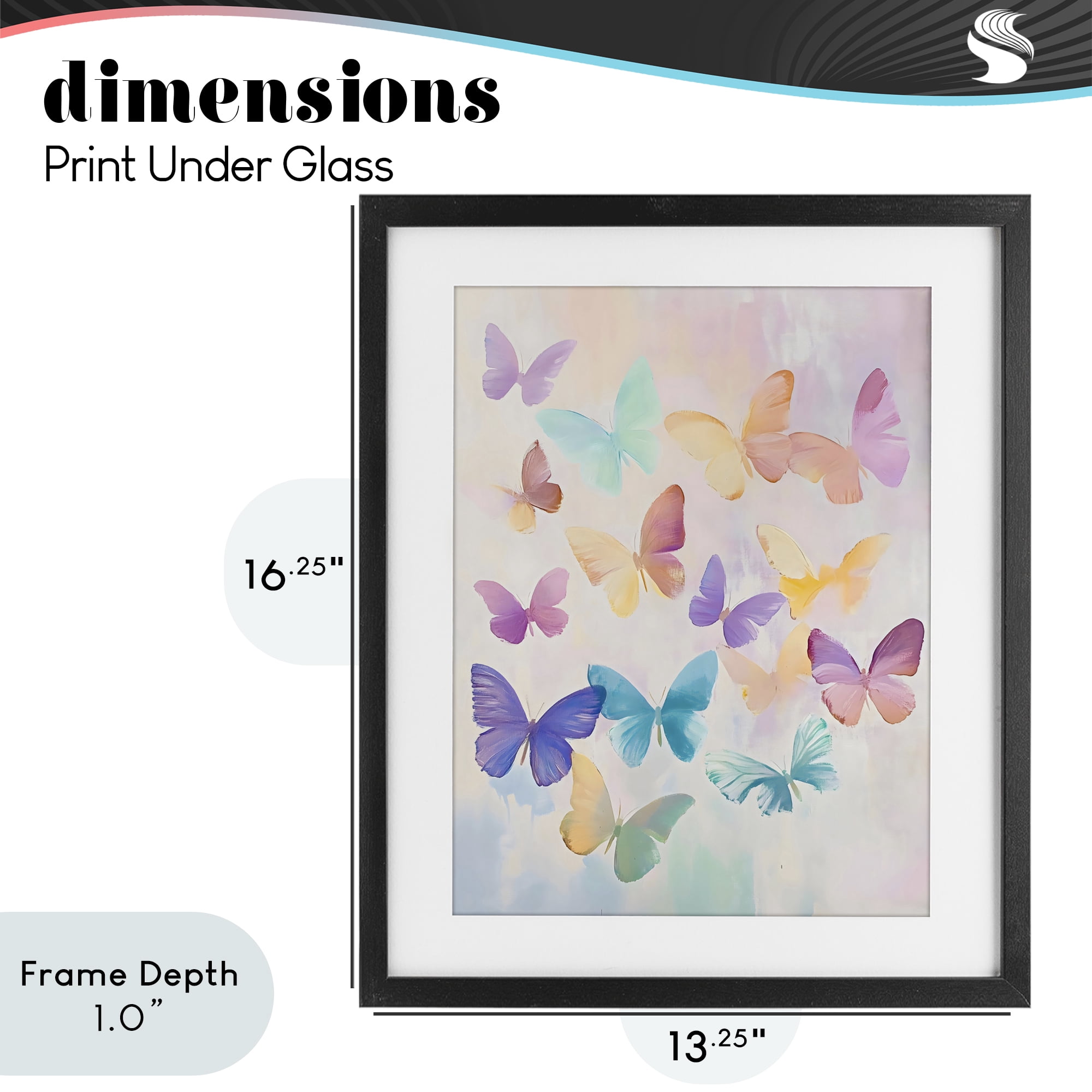 Stupell Industries Pastel Butterfly Dreams Black Framed Print Under Glass, design by The Prints Vibe