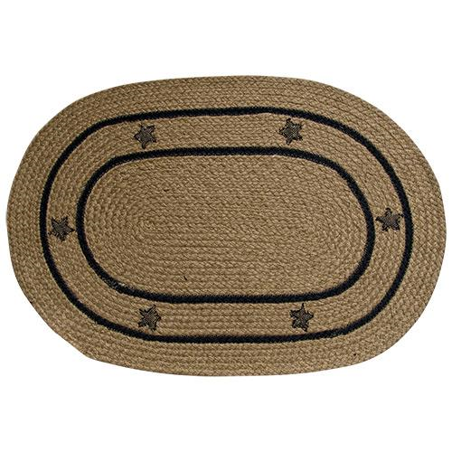 *Burlap Star Oval Rug, 20x30