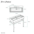 thumbnail image 3 of Carre 36 Ceramic Console Sink White Basin Matte White Legs, 3 of 10