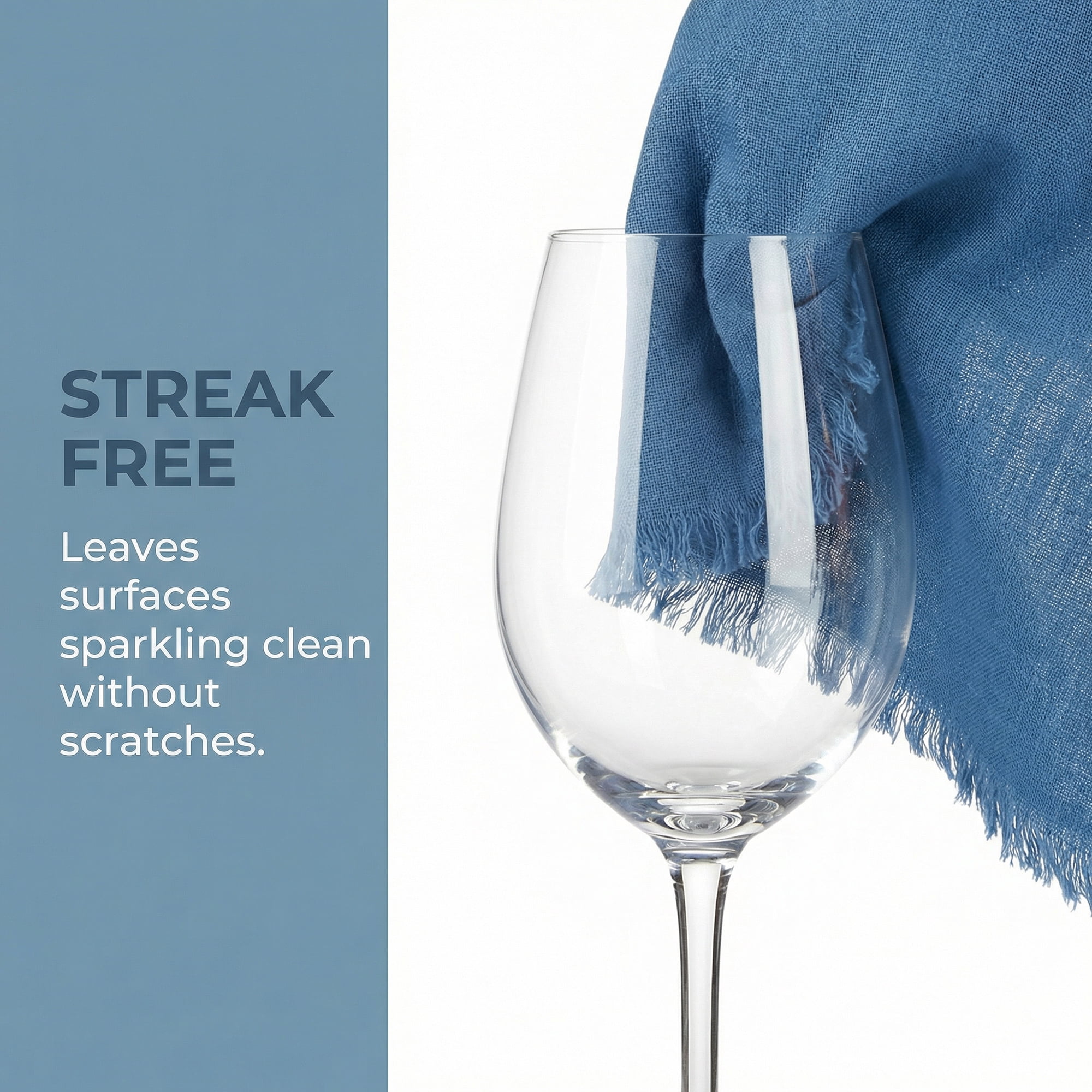 Unique Bargains Soft Absorbent Cotton Linen Kitchen Towels 4 Pack Blue 18" x 18"